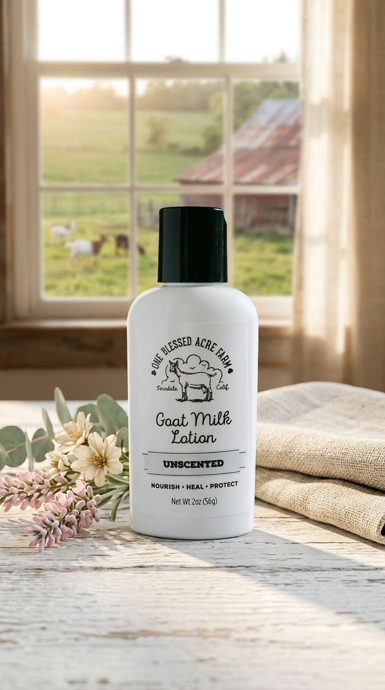 Unscented Goat Milk Lotion for Hand & Body - 2 and 8 ounce