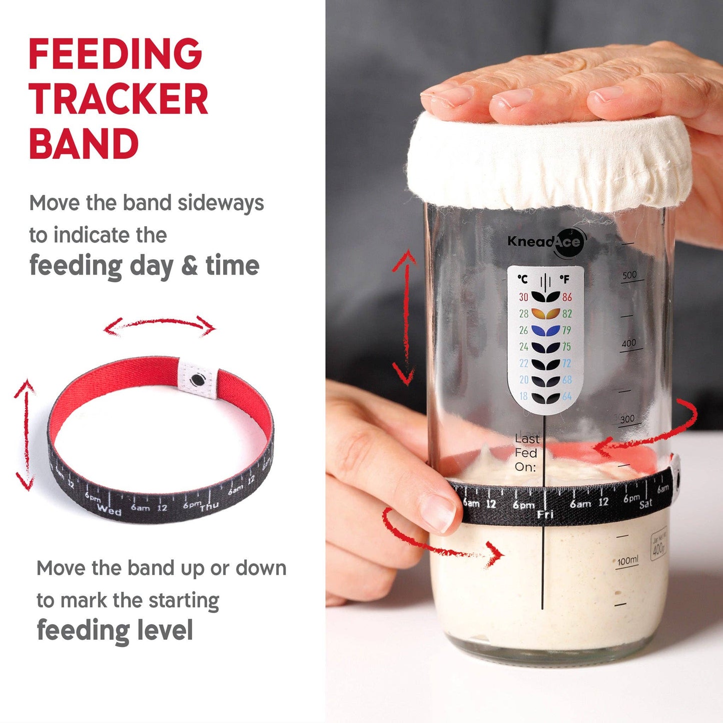 KneadAce Sourdough Kit with 24oz Jar