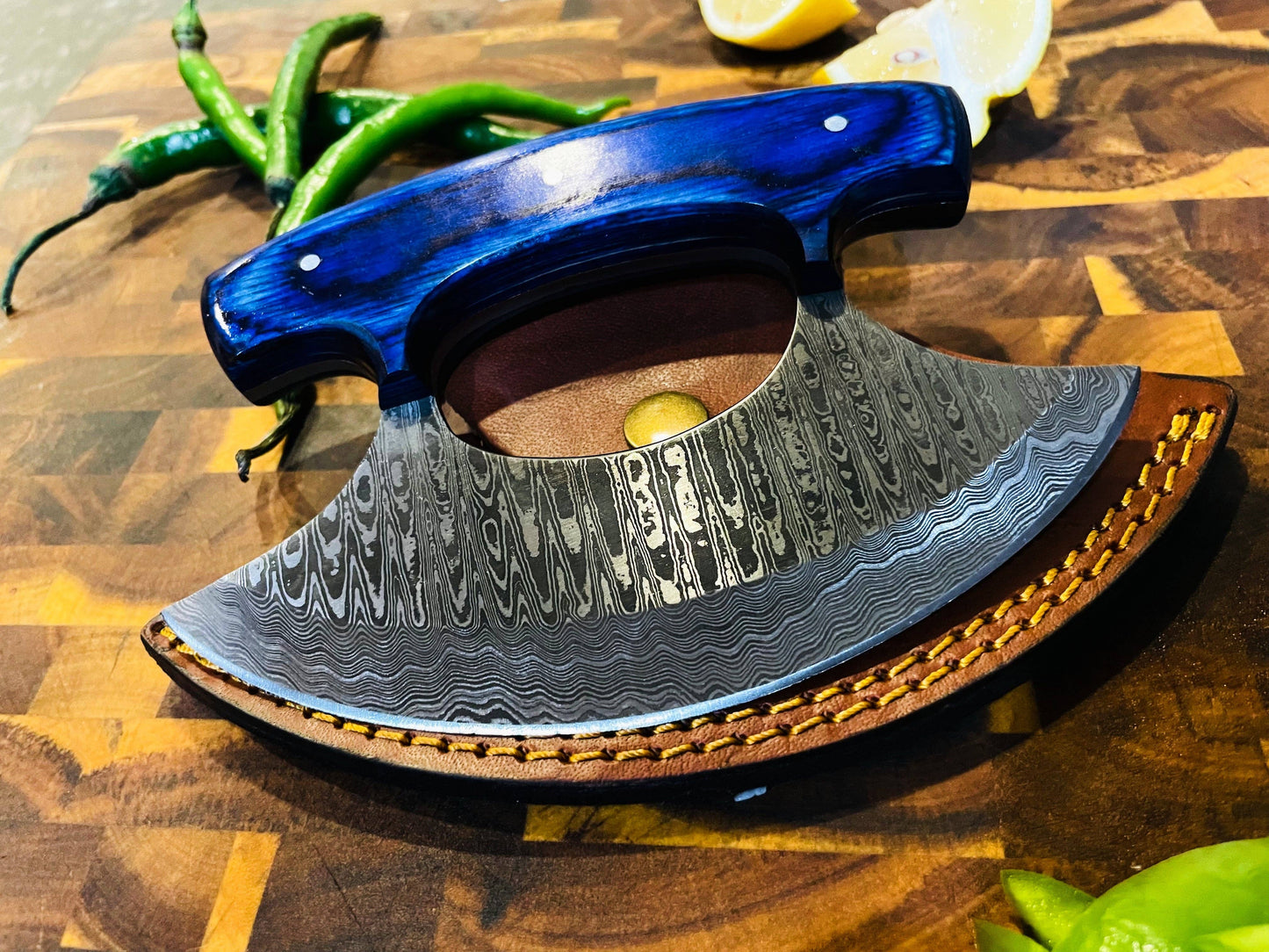 Damascus Steel Alaskan Ulu knife