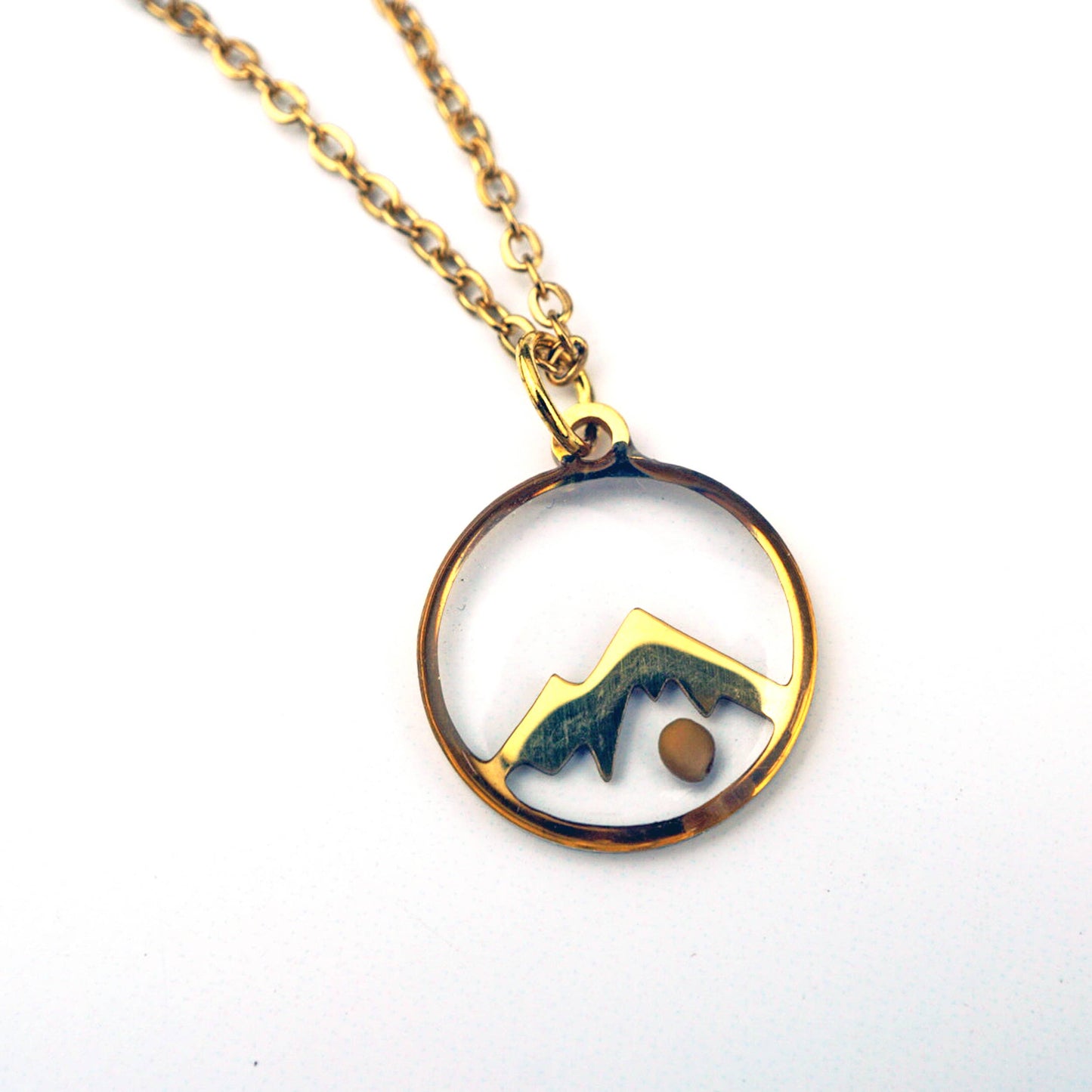 Tiny Mountain  Mustard Seed  Necklace