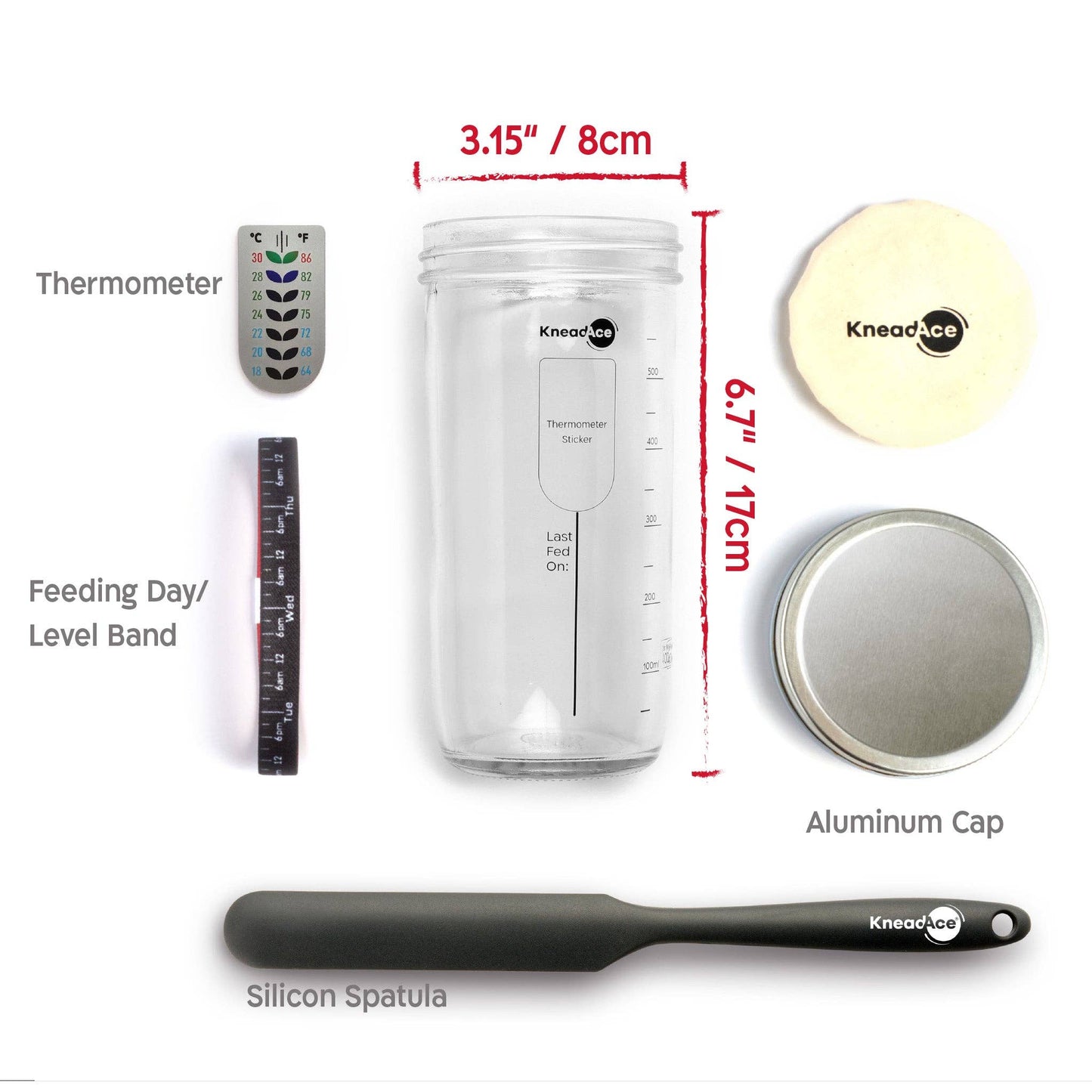 KneadAce Sourdough Kit with 24oz Jar