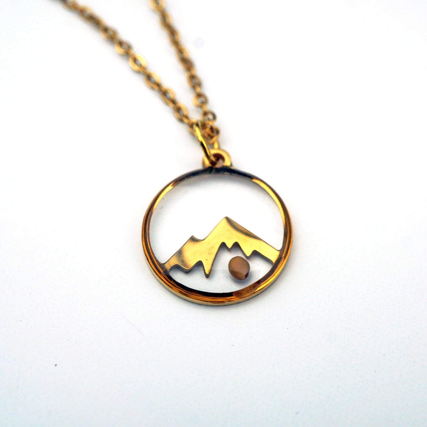 Tiny Mountain  Mustard Seed  Necklace