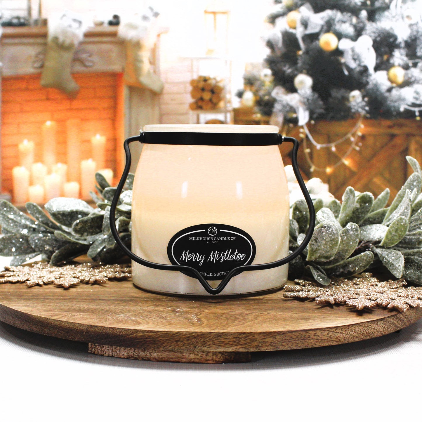 16 oz Butter Jar Candle: Merry Mistletoe