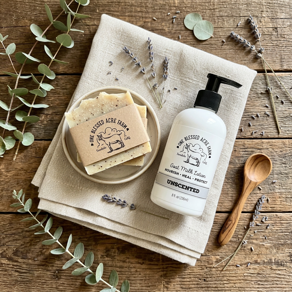Unscented Goat Milk Lotion for Hand & Body - 2 and 8 ounce