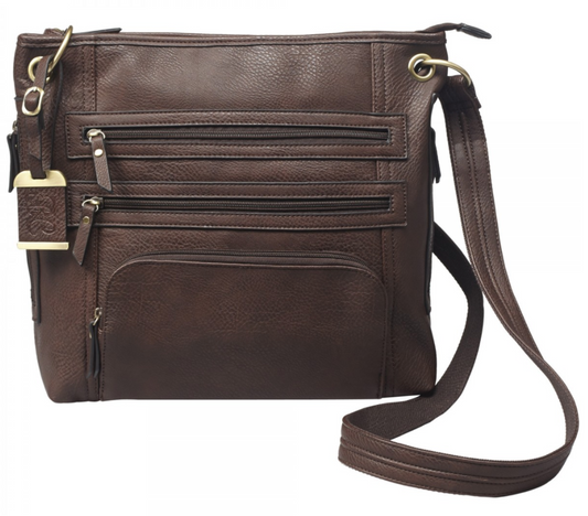 Bulldog Cases Large Cross-Body Purse with Holster Brown