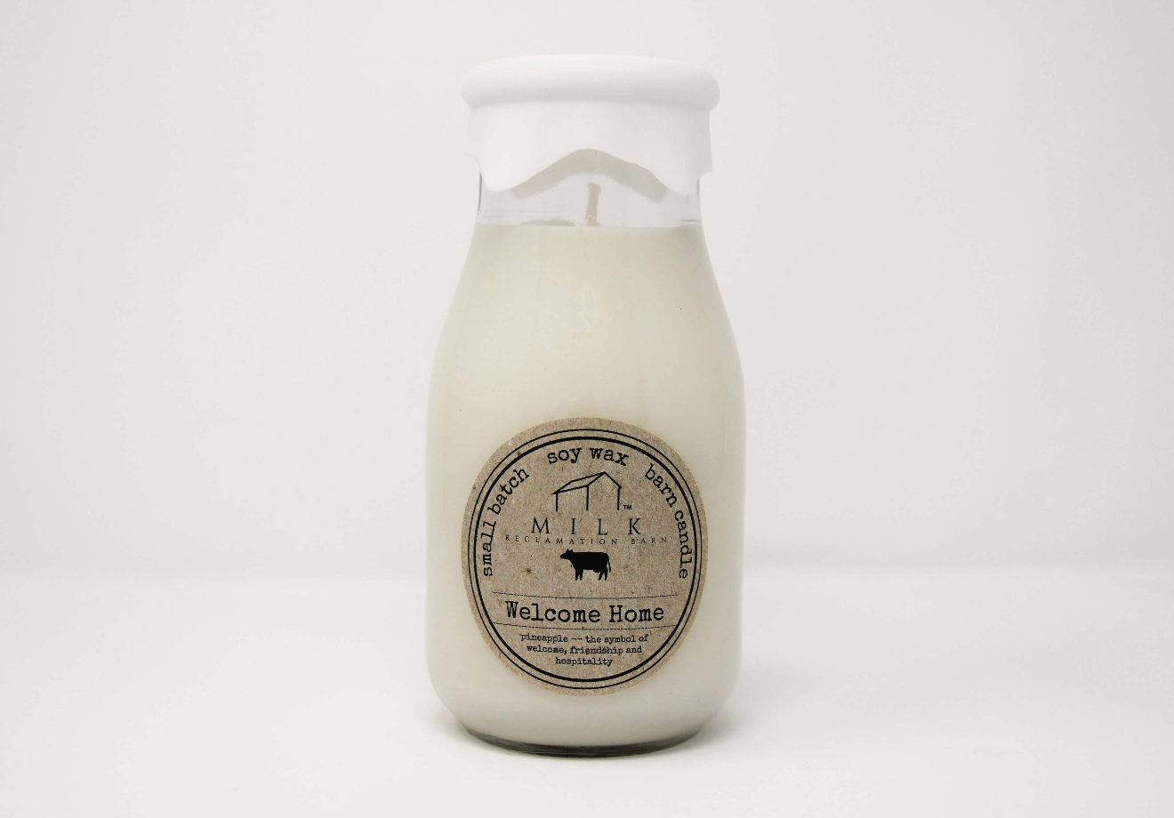 Milk Bottle Candle 13 Oz/Welcome Home