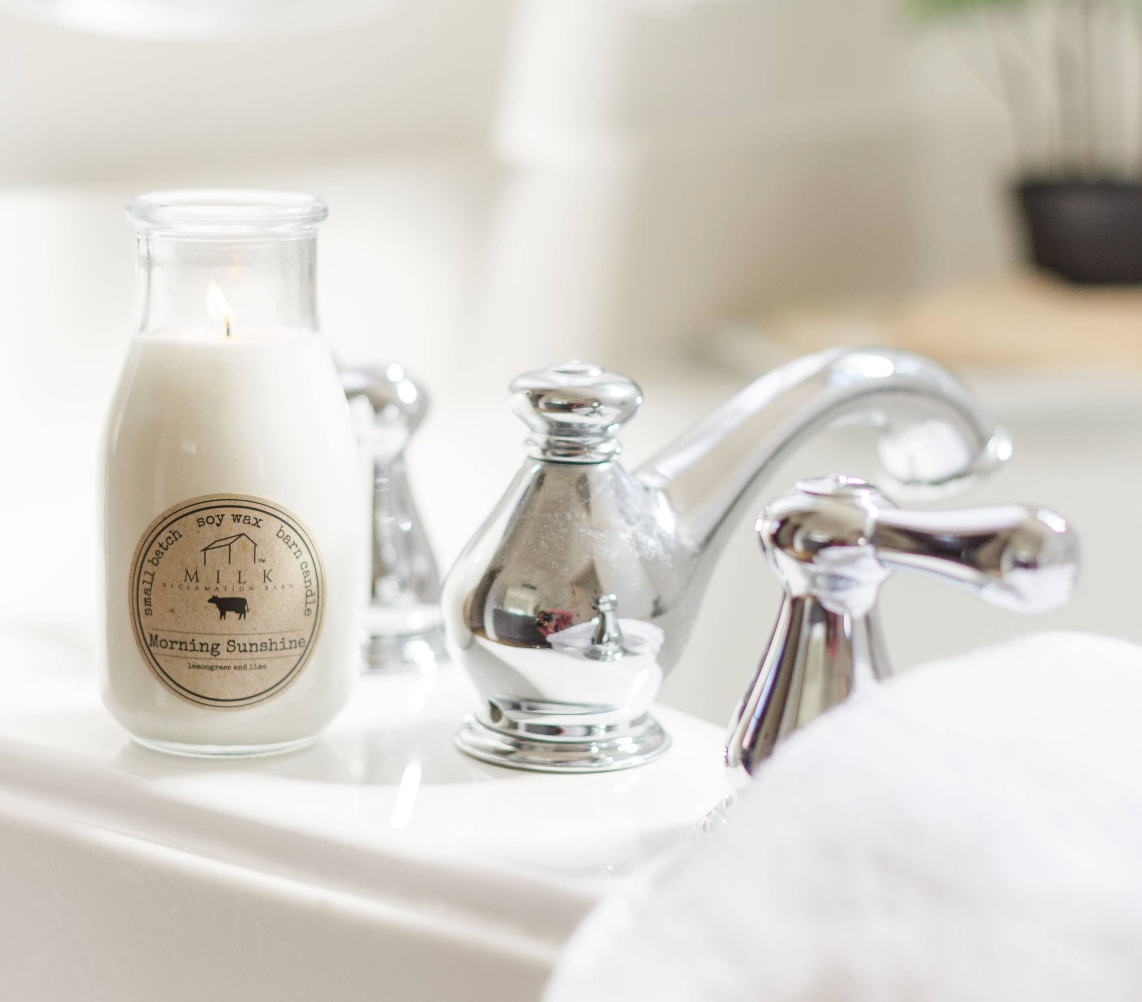 Milk Bottle Candle 13 Oz/Welcome Home