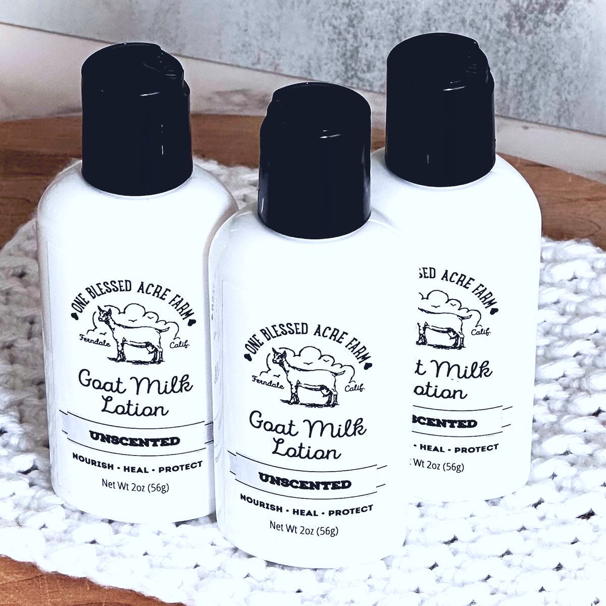Unscented Goat Milk Lotion for Hand & Body - 2 and 8 ounce
