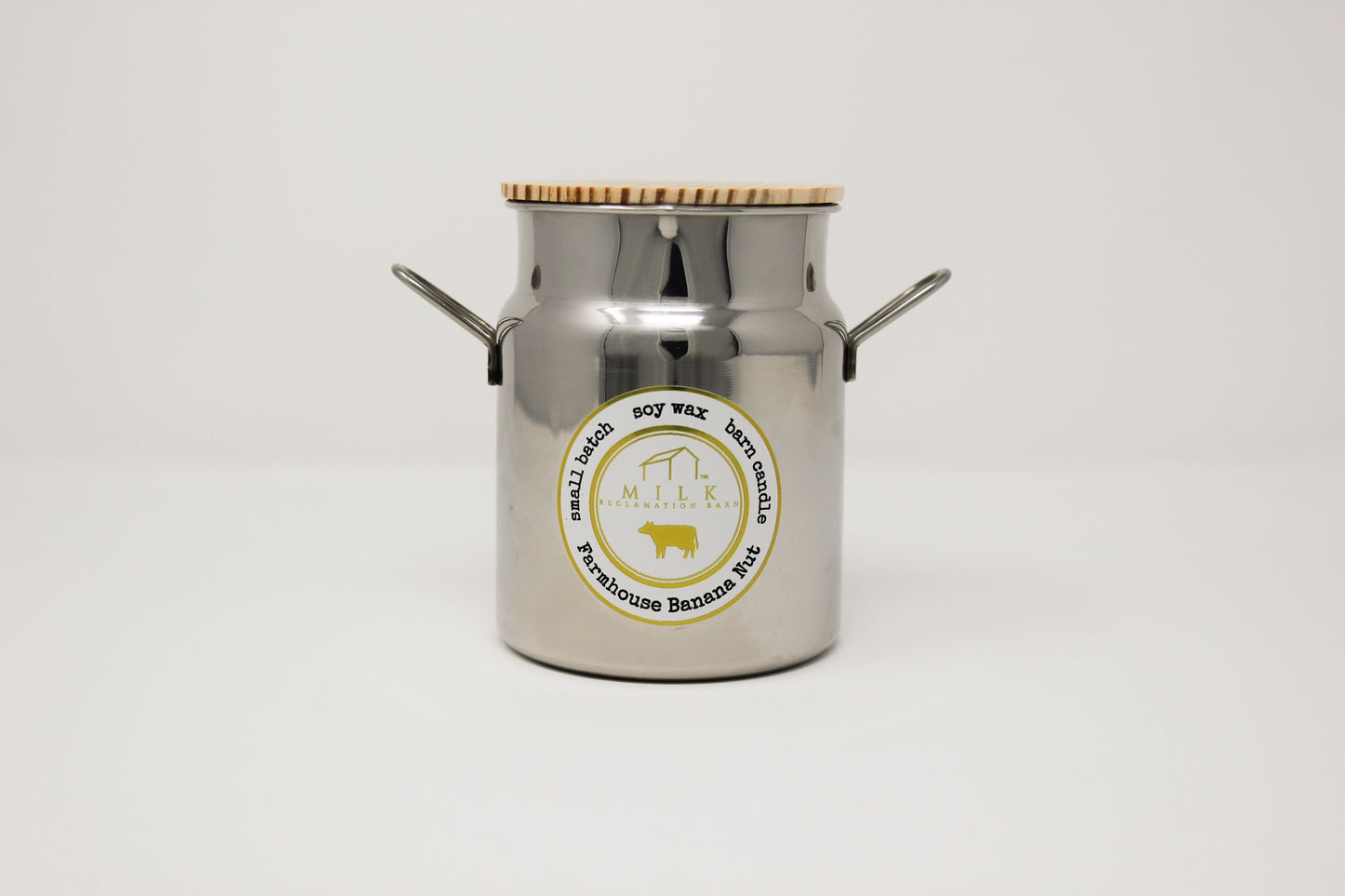 Stainless Milk Churn Soy Candle 12.5 oz Farmhouse Banana Nut