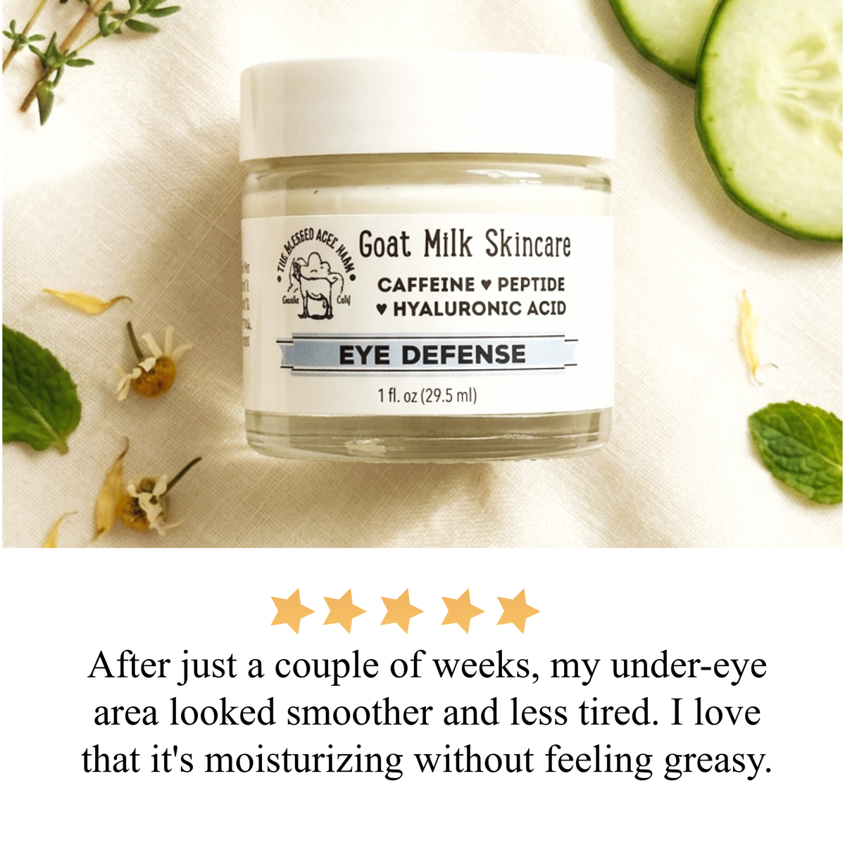 Brightening Goat Milk Eye Cream | Caffeine & Hyaluronic Acid