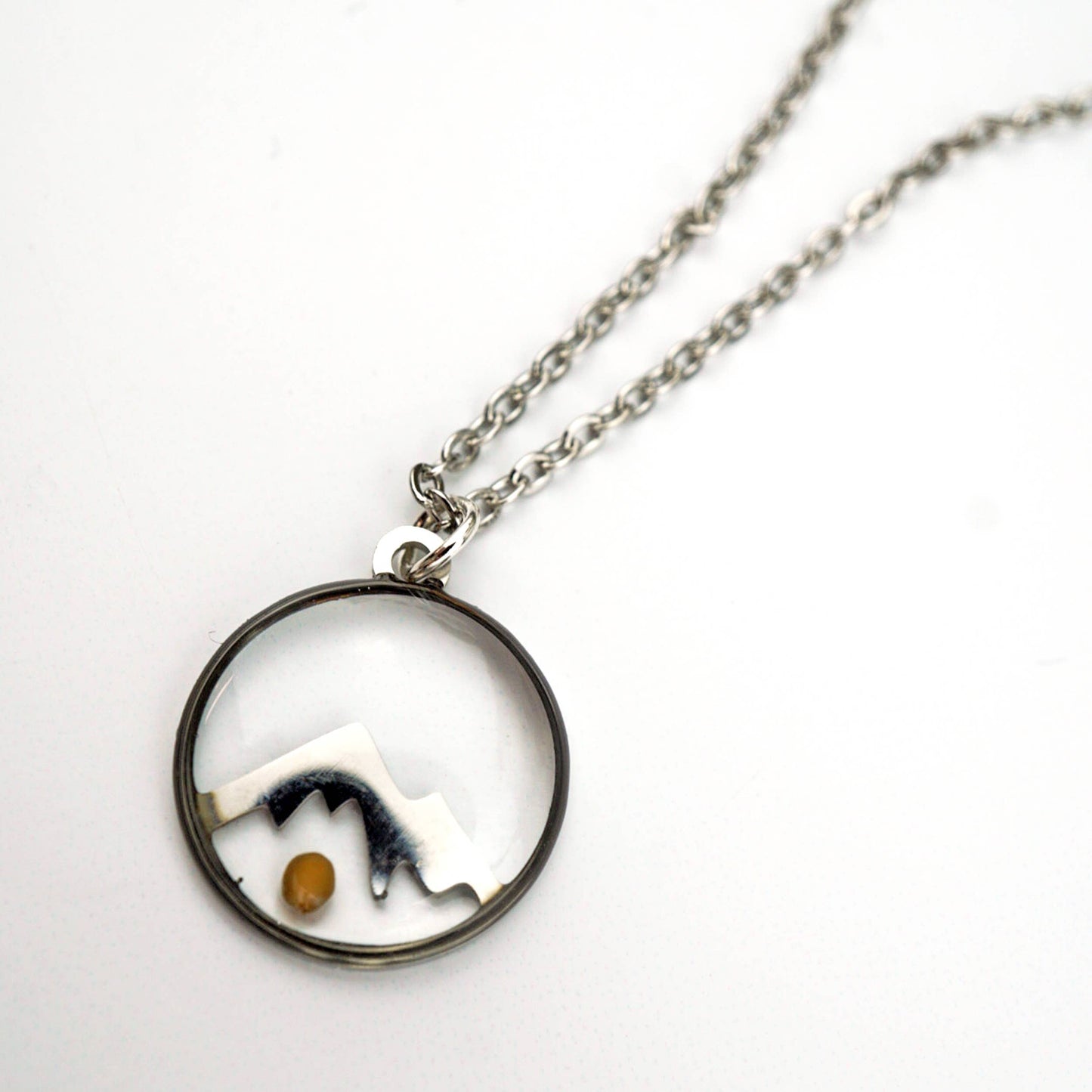 Tiny Mountain  Mustard Seed  Necklace