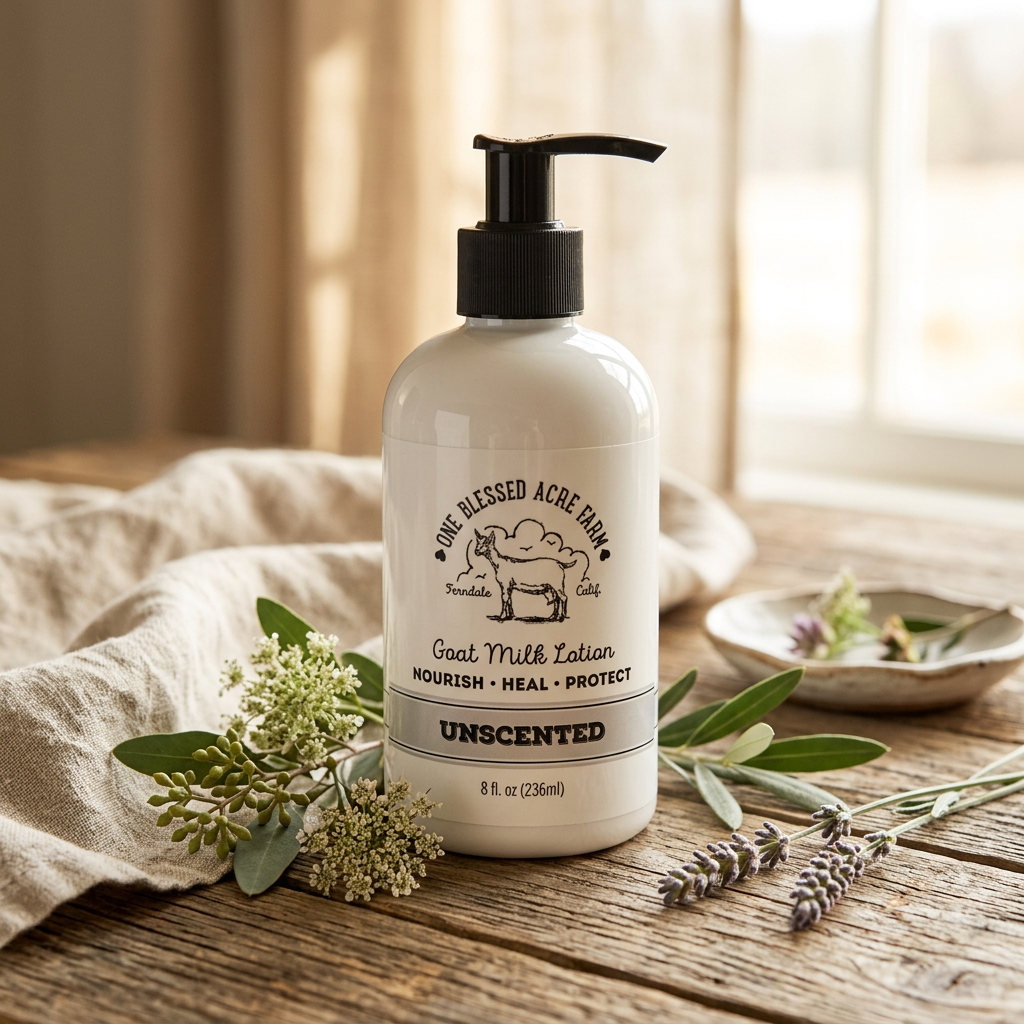 Unscented Goat Milk Lotion for Hand & Body - 2 and 8 ounce