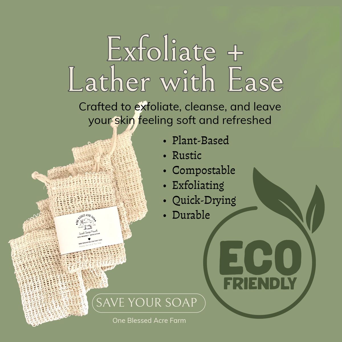 Sisal Soap Saver Bag, Zero Waste Soap Saver