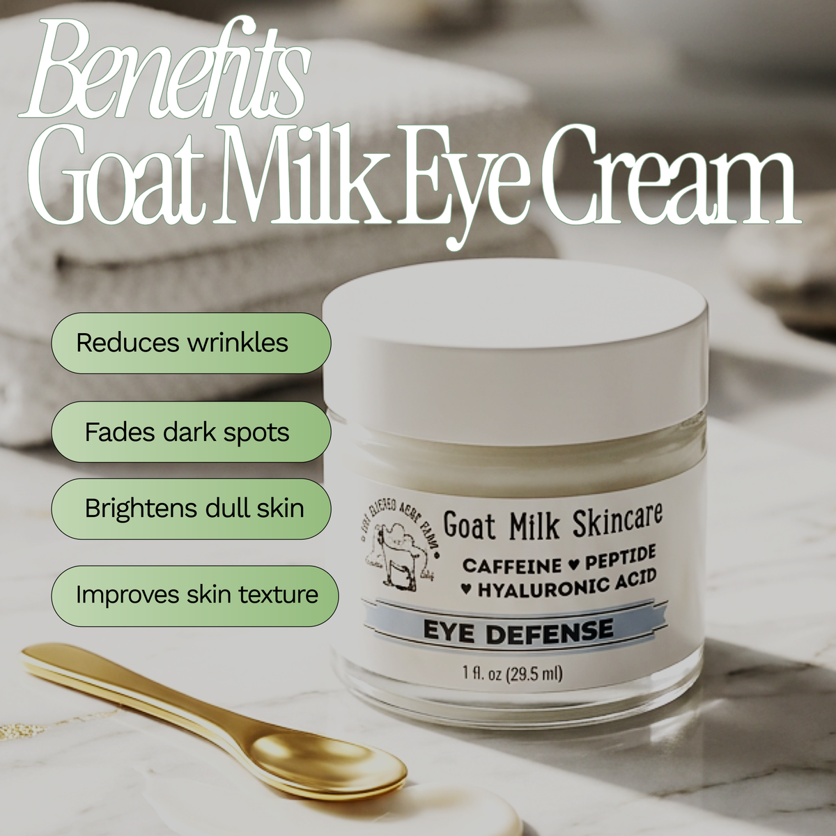 Brightening Goat Milk Eye Cream | Caffeine & Hyaluronic Acid