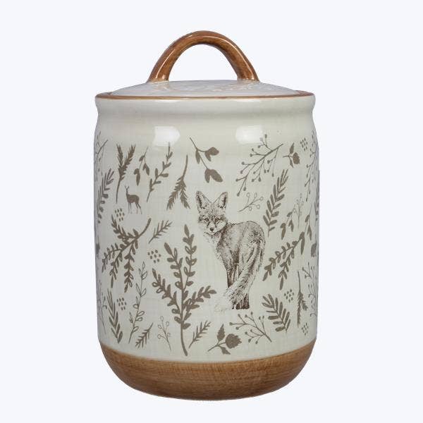 Ceramic Woodland Cottage Canister